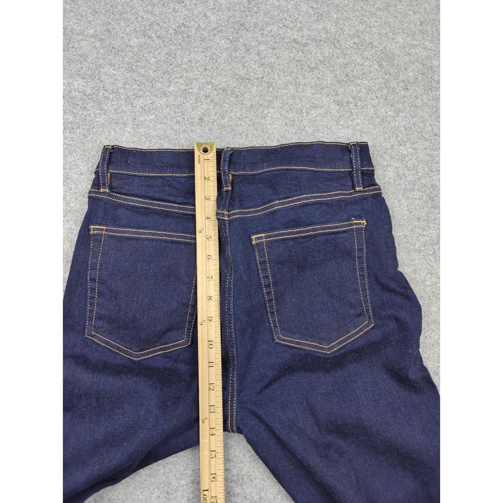 Frame Le Sleek Straight Jeans Womens 31 Blue Dark Wash Mid Rise Stretch 31x30 - Picture 8 of 11